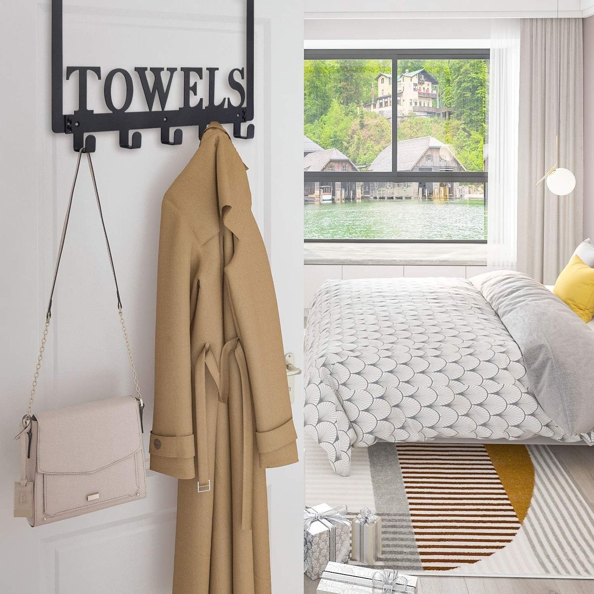 Cart In Mart Over The Door Hooks Towel Holder Bathroom Bedroom Kitchen PoolHanging Rack
