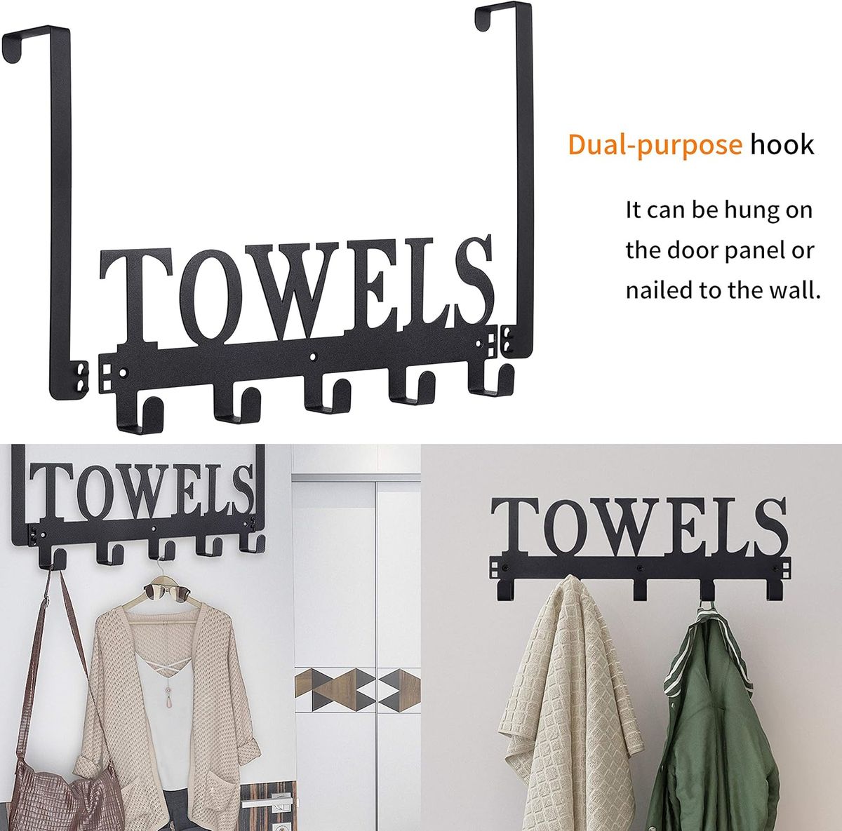Cart In Mart Over The Door Hooks Towel Holder Bathroom Bedroom Kitchen PoolHanging Rack