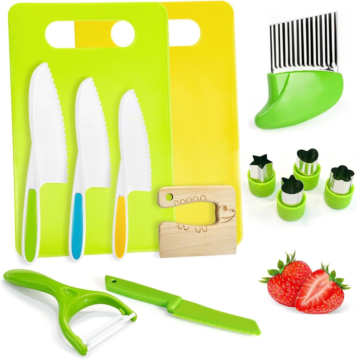Cart In Mart Kids Safe Knife Set for Real Cooking Montessori Kitchen Toys Chef Tools