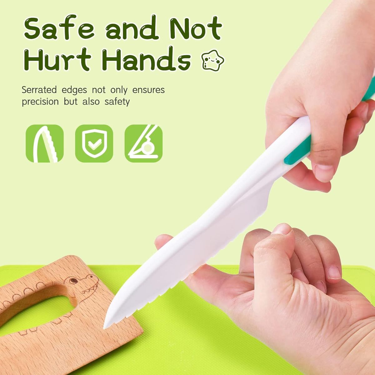 Cart In Mart Kids Safe Knife Set for Real Cooking Montessori Kitchen Toys Chef Tools