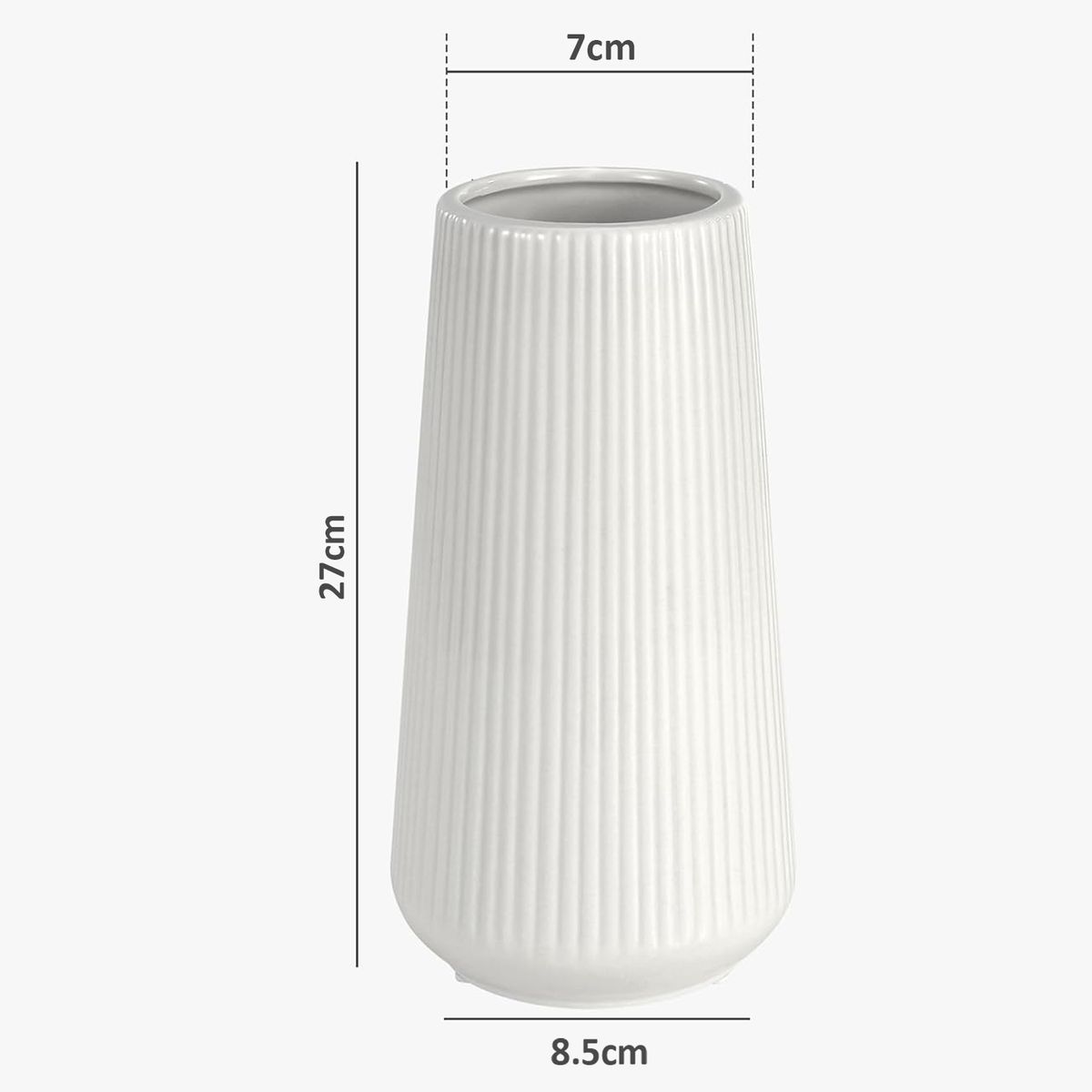 Cart In Mart White Ceramic Vase Modern Flower Vase Pampas Grass Home Living Room Decor