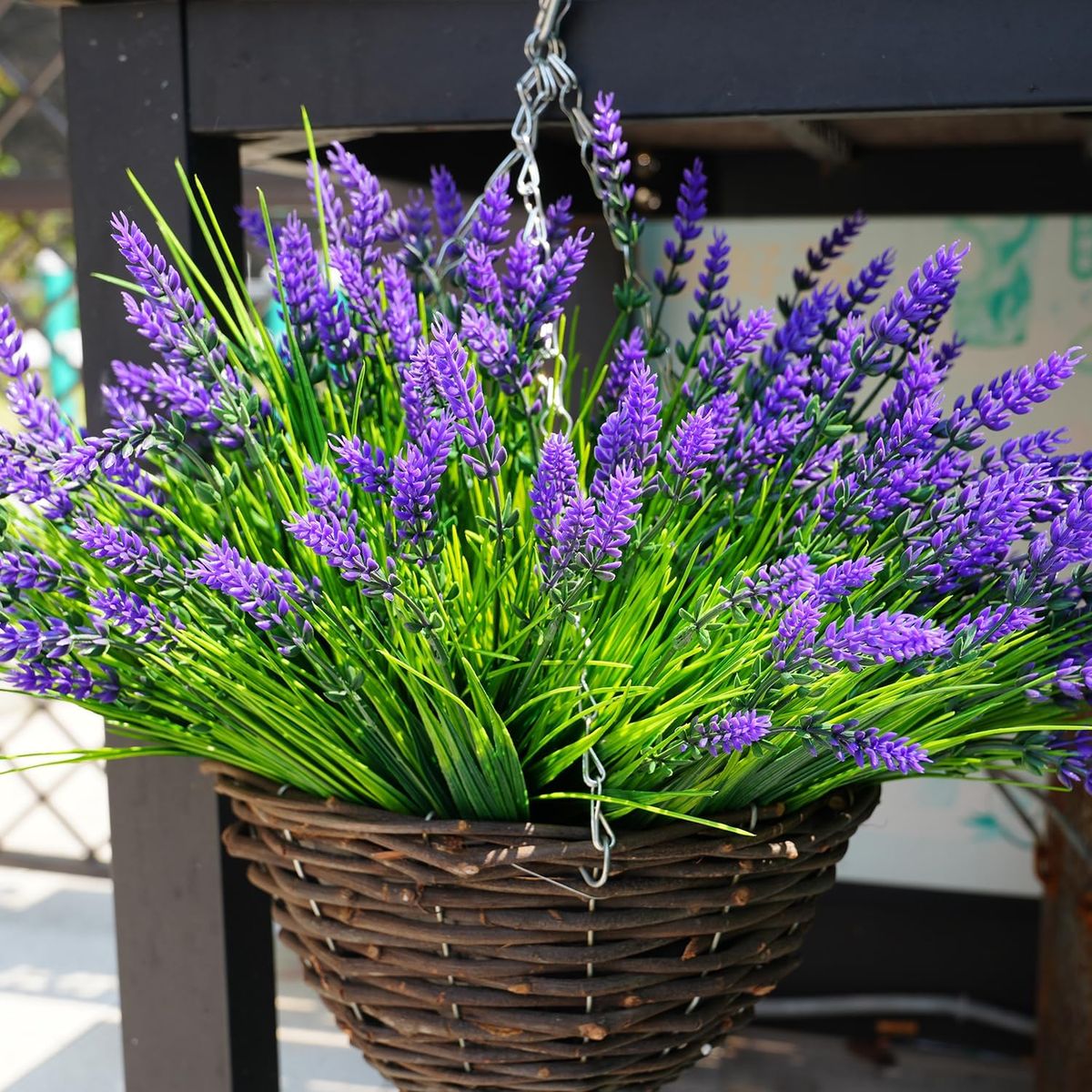 Cart In Mart Artificial Outdoor Flowers UV Resistant Lavender Fake Plants Greenery - 22 Piece