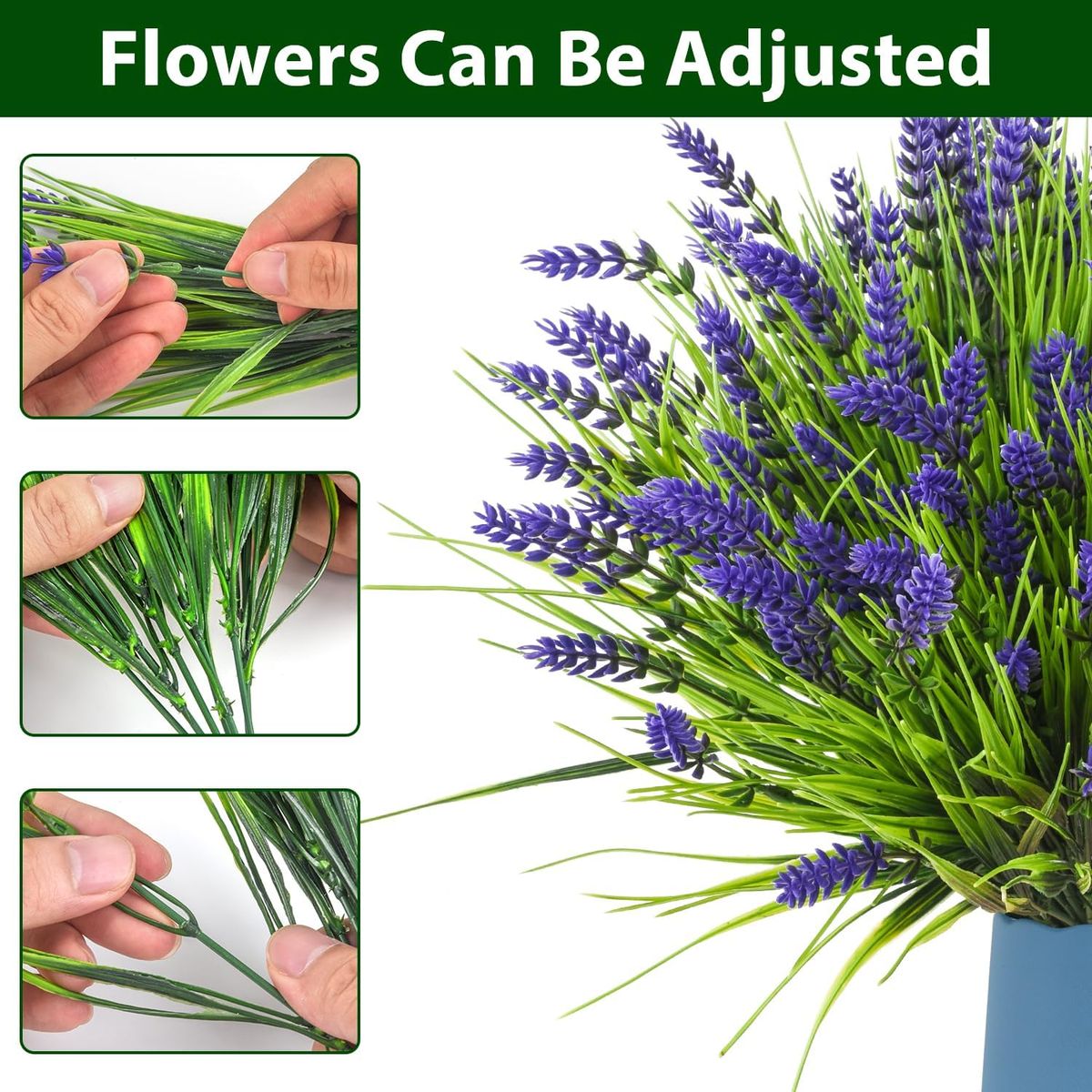 Cart In Mart Artificial Outdoor Flowers UV Resistant Lavender Fake Plants Greenery - 22 Piece