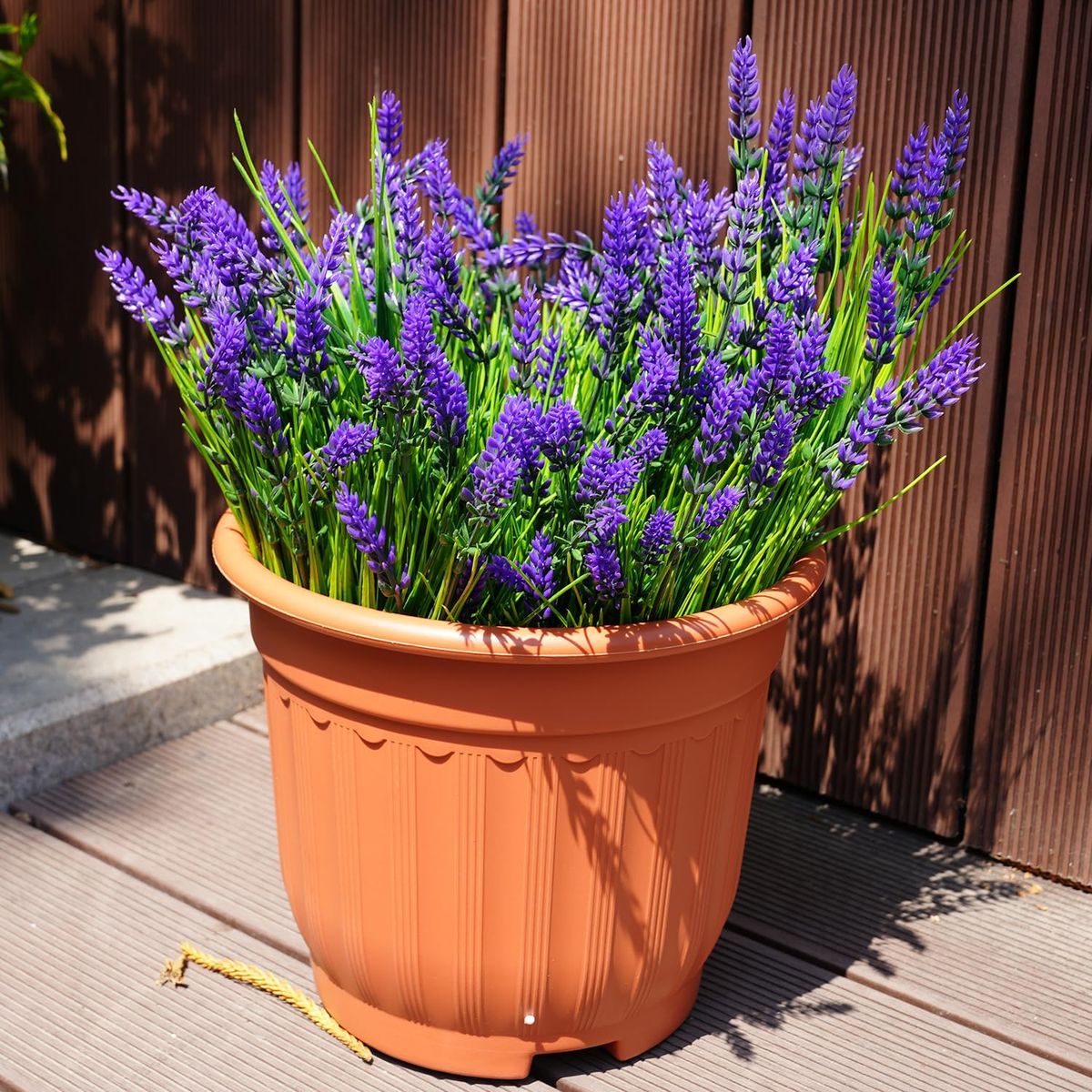 Cart In Mart Artificial Outdoor Flowers UV Resistant Lavender Fake Plants Greenery - 22 Piece