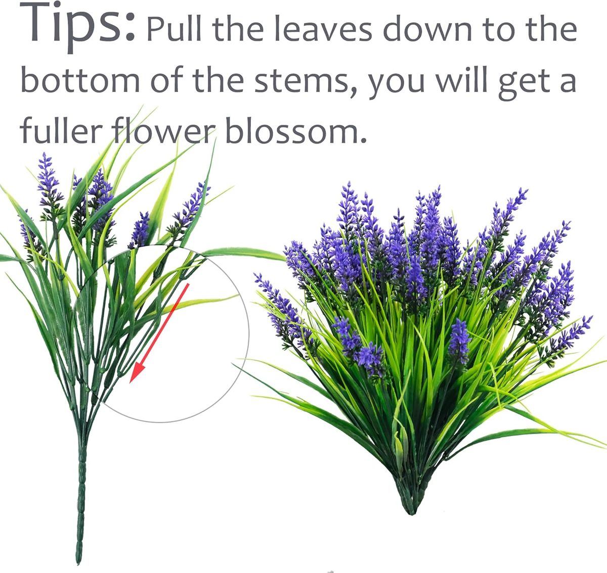 Cart In Mart Artificial Outdoor Flowers UV Resistant Lavender Fake Plants Greenery - 22 Piece