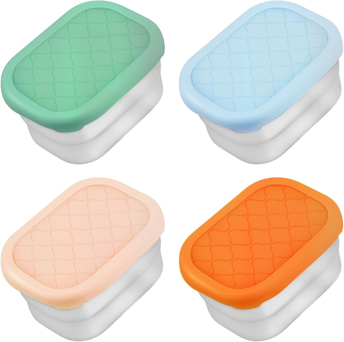 Cart In Mart 4Pack Stainless Steel Snack Containers Kids Cups Food Storage Leakproof Lid