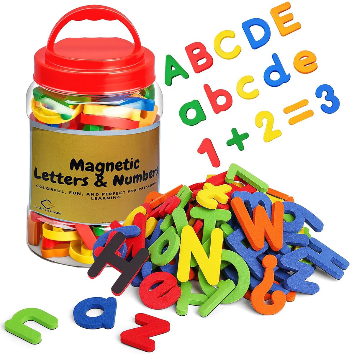 Cart In Mart Magnetic Letters and Numbers 78PcsSet Colorful Alphabet ABC 123 Fridge