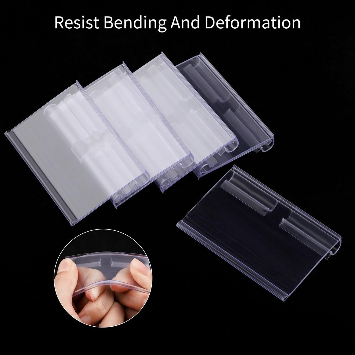 Cart In Mart 50PCS Clear Basket Bin Labels Clip-On Plastic Storage Bin Tags & 50 Inserts