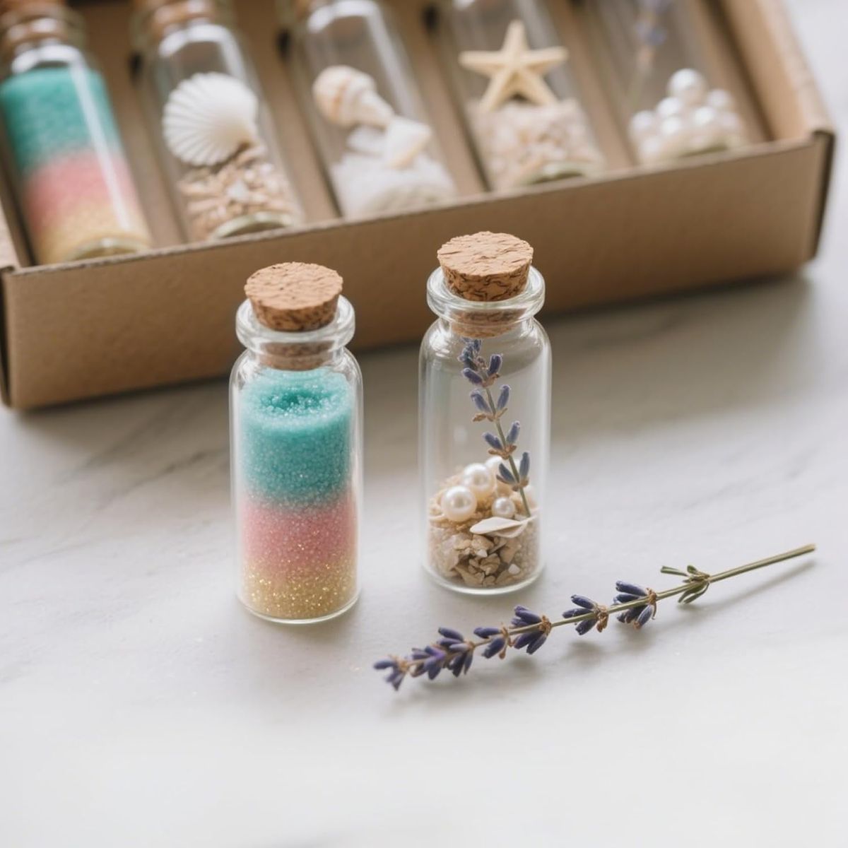 Cart In Mart Mini Glass Bottles and Cork Stoppers Clear Small Vials DIY Crafts 24 Pieces 10ml