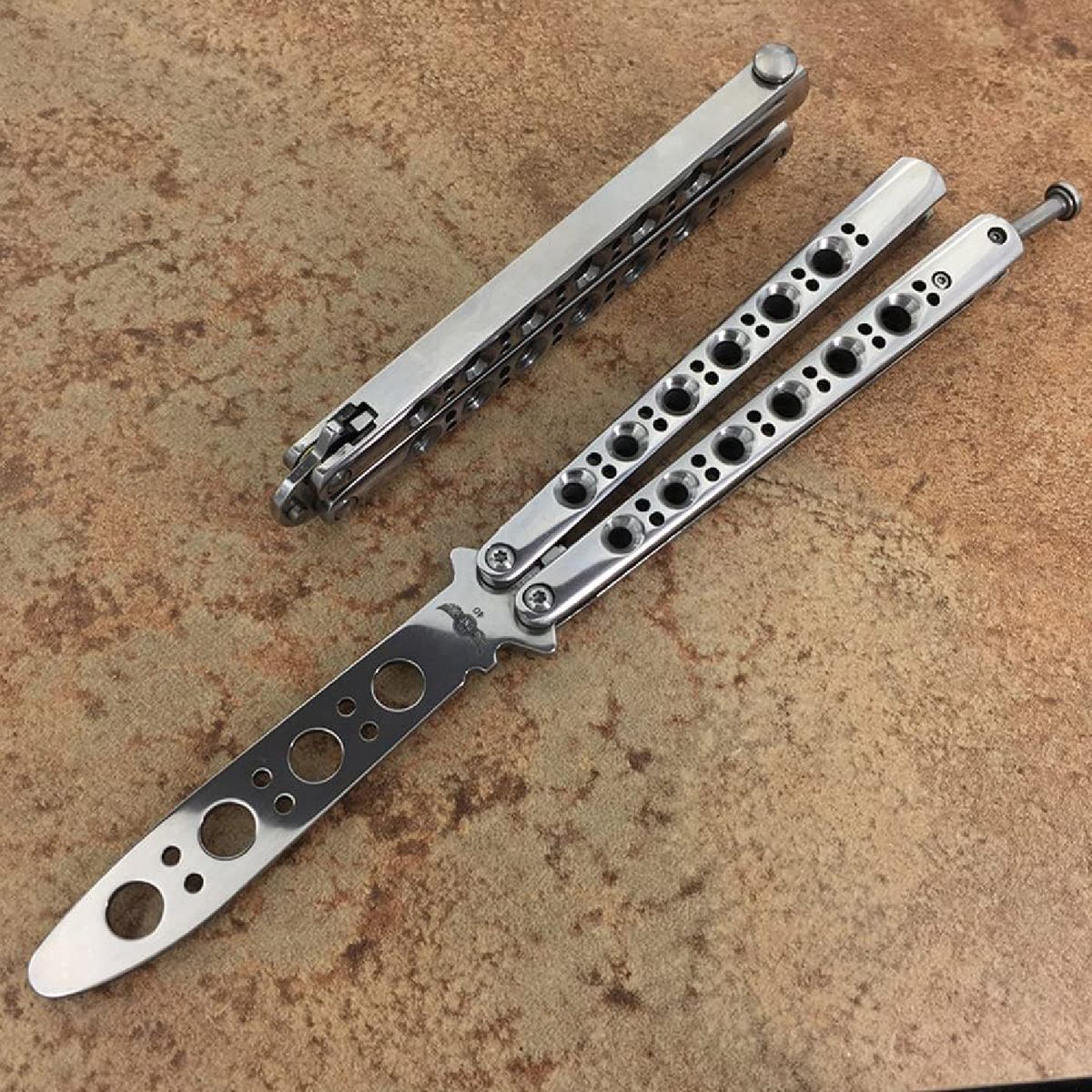 Cart In Mart 3Pcs Butterfly Knife Practice Tool Full Stainless Steel Unsharpened Comb