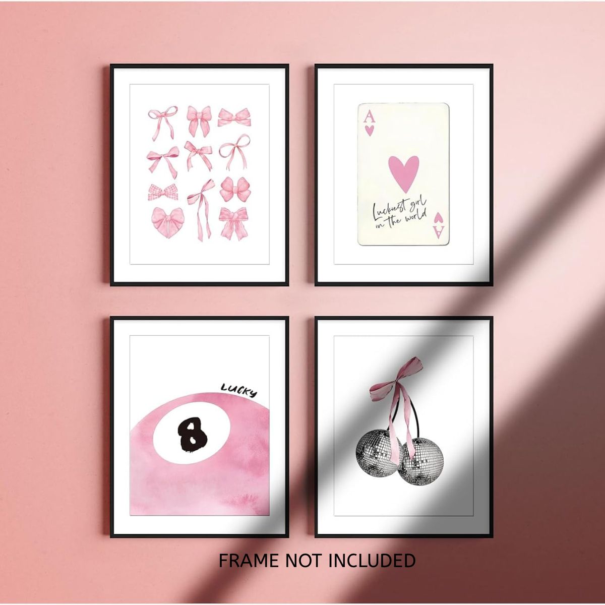 Cart In Mart Set of 6 Coquette Aesthetic Wall Art Prints Unframed Pink Preppy Posters