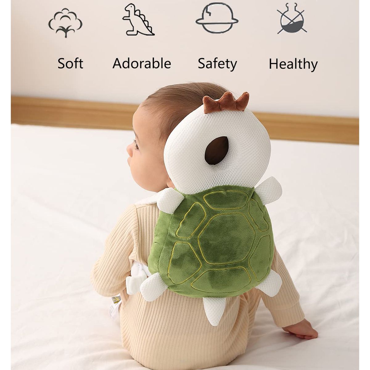 Cart In Mart Baby Head Protector Backpack Adjustable Lightweight & 3 Safety Knee Pads