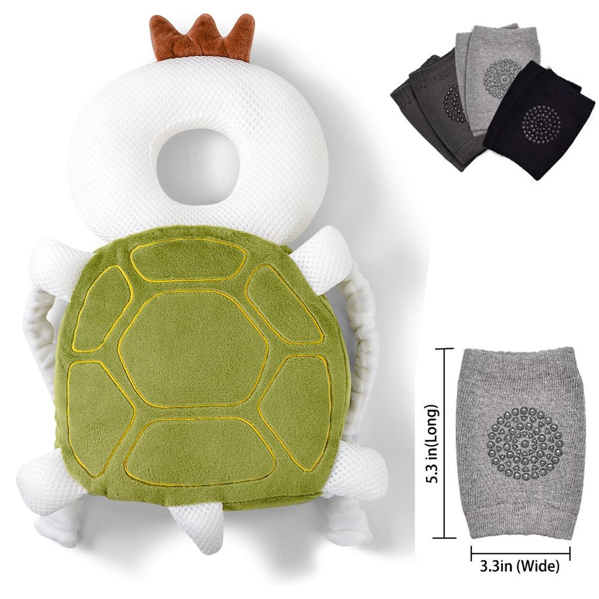 Cart In Mart Baby Head Protector Backpack Adjustable Lightweight & 3 Safety Knee Pads