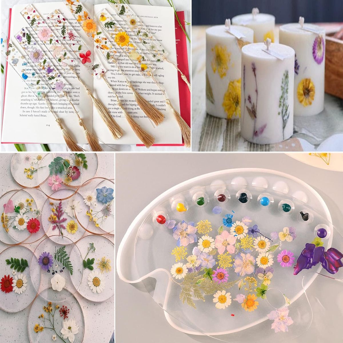 Cart In Mart 110+ PCS Real Dried Pressed Flowers & Leaves Natural Botanical Real Flowers