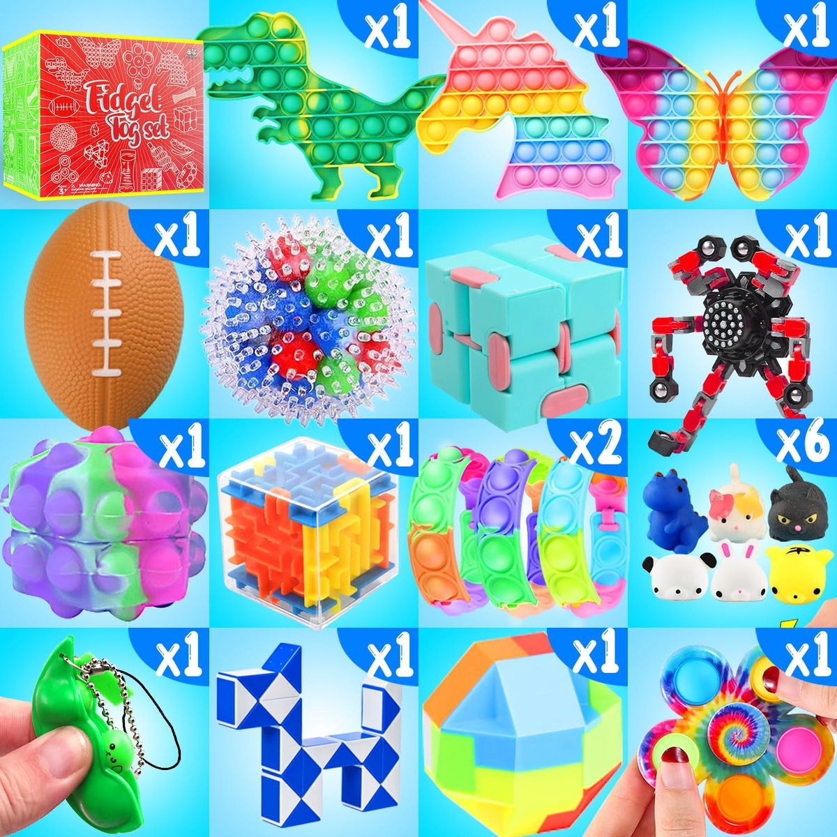 Cart In Mart 180Pack Fidget Toys Party Favors Set for Kids Sensory Toys Bulk for Autism