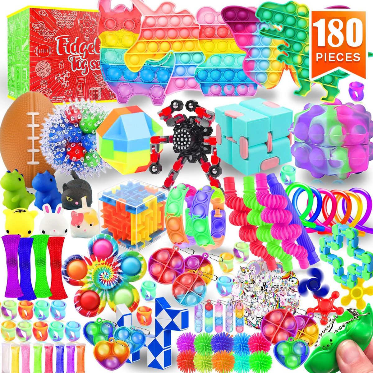 Cart In Mart 180Pack Fidget Toys Party Favors Set for Kids Sensory Toys Bulk for Autism