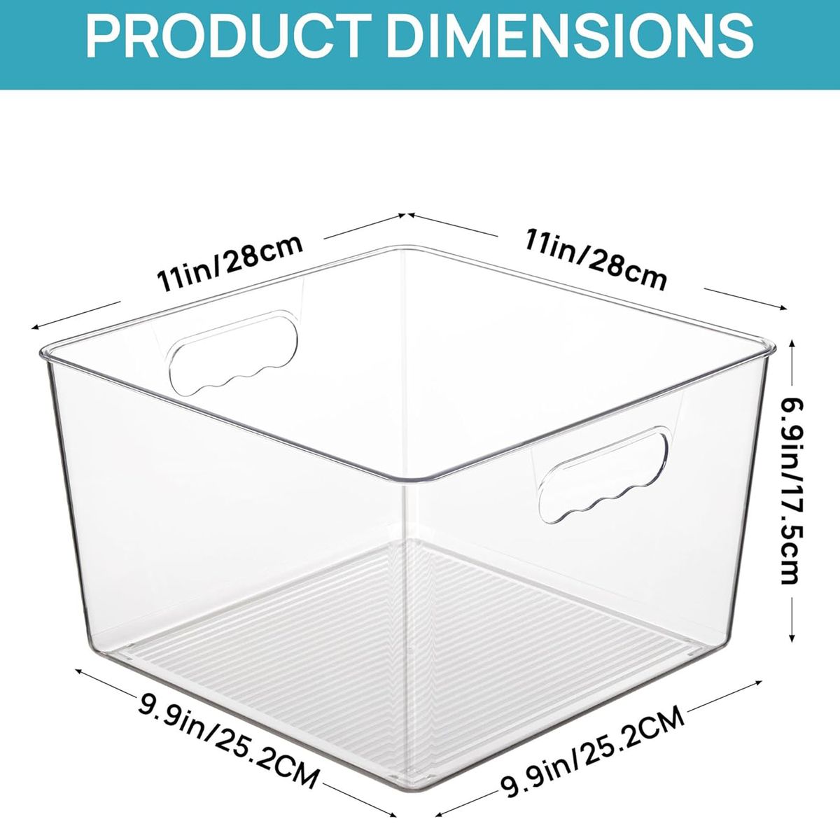 Cart In Mart 4 Pack Extra Large Clear Plastic Storage Bins Cube Organiser Containers