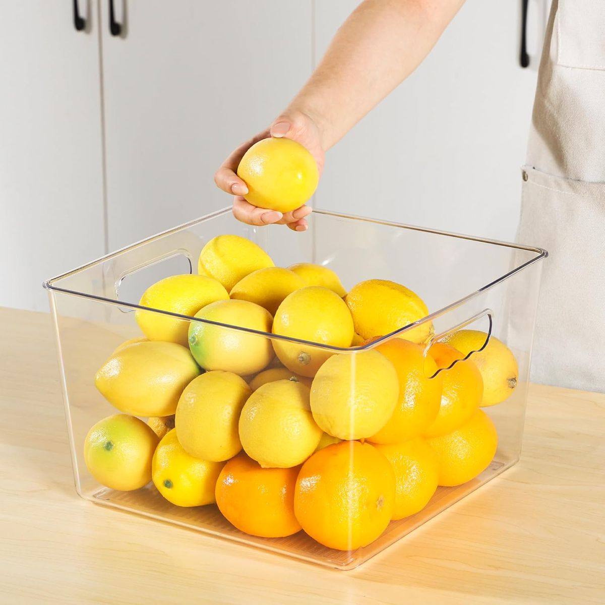 Cart In Mart 4 Pack Extra Large Clear Plastic Storage Bins Cube Organiser Containers