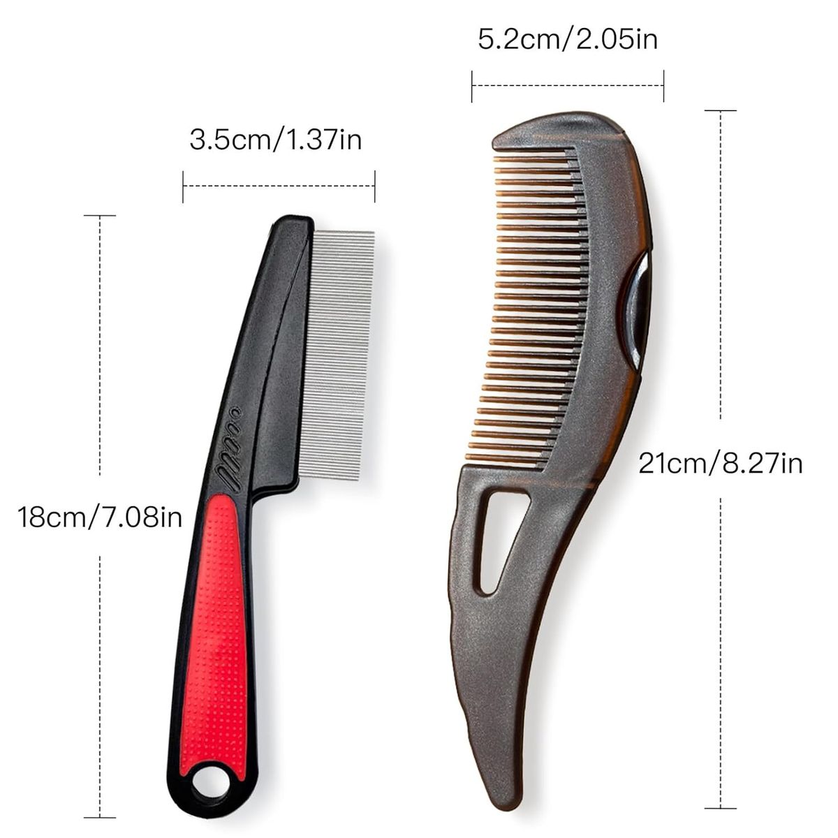 Cart In Mart 2 Pieces Dandruff Comb Set Stainless Steel Fine-Tooth and Scalp Detox Comb