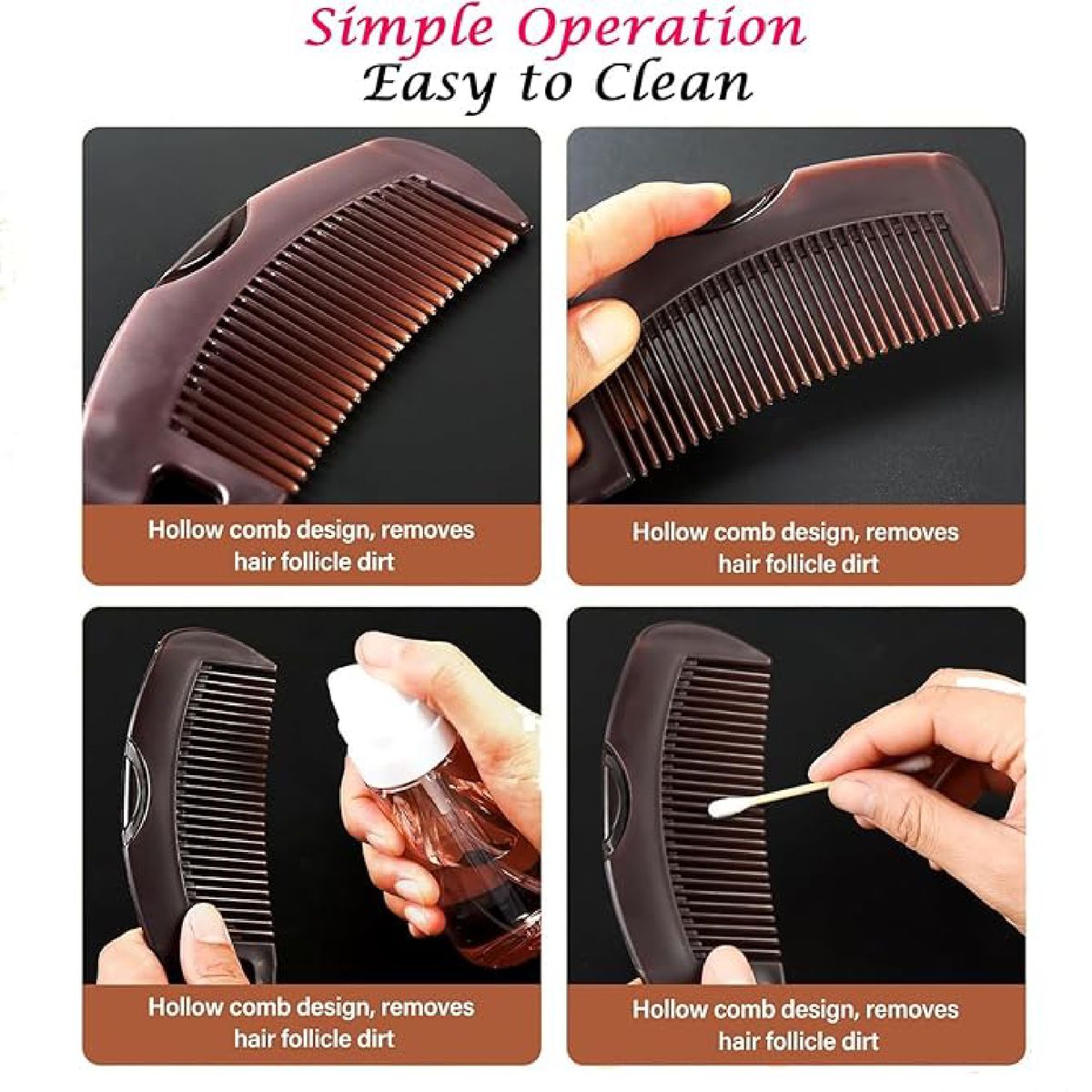 Cart In Mart 2 Pieces Dandruff Comb Set Stainless Steel Fine-Tooth and Scalp Detox Comb