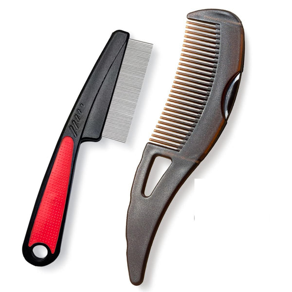 Cart In Mart 2 Pieces Dandruff Comb Set Stainless Steel Fine-Tooth and Scalp Detox Comb