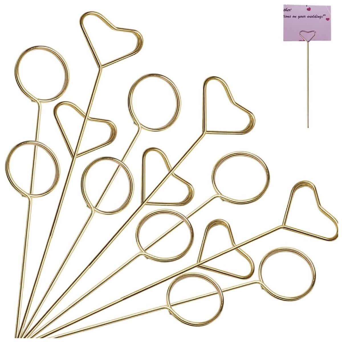 Cart In Mart 40 piece Floral Pick Card Holder Set Metal Card Clip Sticks Flower Arrangement