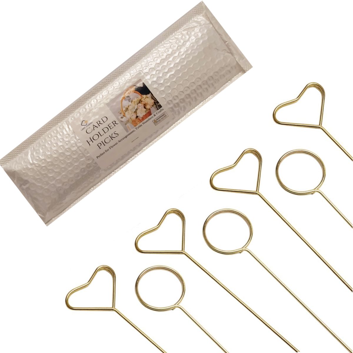 Cart In Mart 40 piece Floral Pick Card Holder Set Metal Card Clip Sticks Flower Arrangement