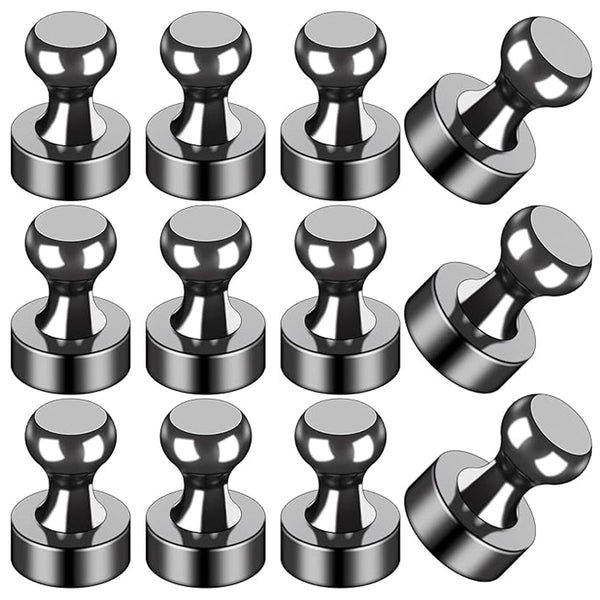 Cart In Mart 12PCS Strong Fridge Magnet Round Black Refrigerator Magnets Whiteboard