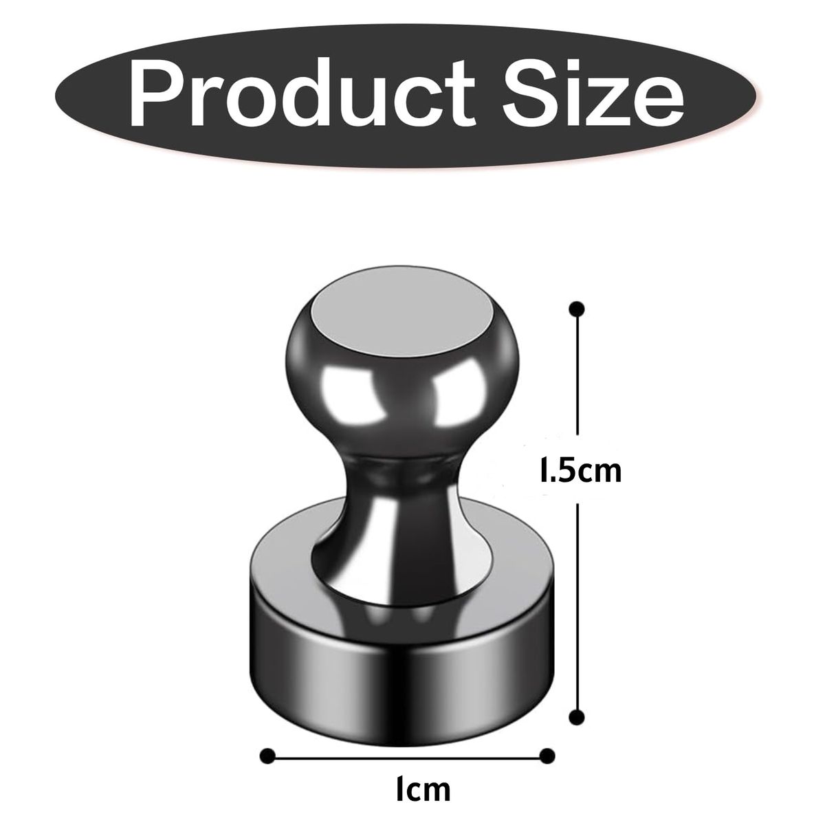 Cart In Mart 12PCS Strong Fridge Magnet Round Black Refrigerator Magnets Whiteboard