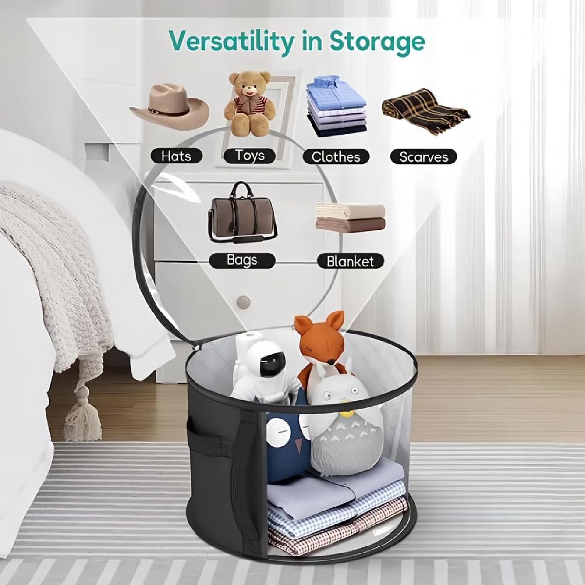 Cart In Mart Foldable Clear Hat Storage Bag,-Holds up to 7 Caps Organiser For Closet