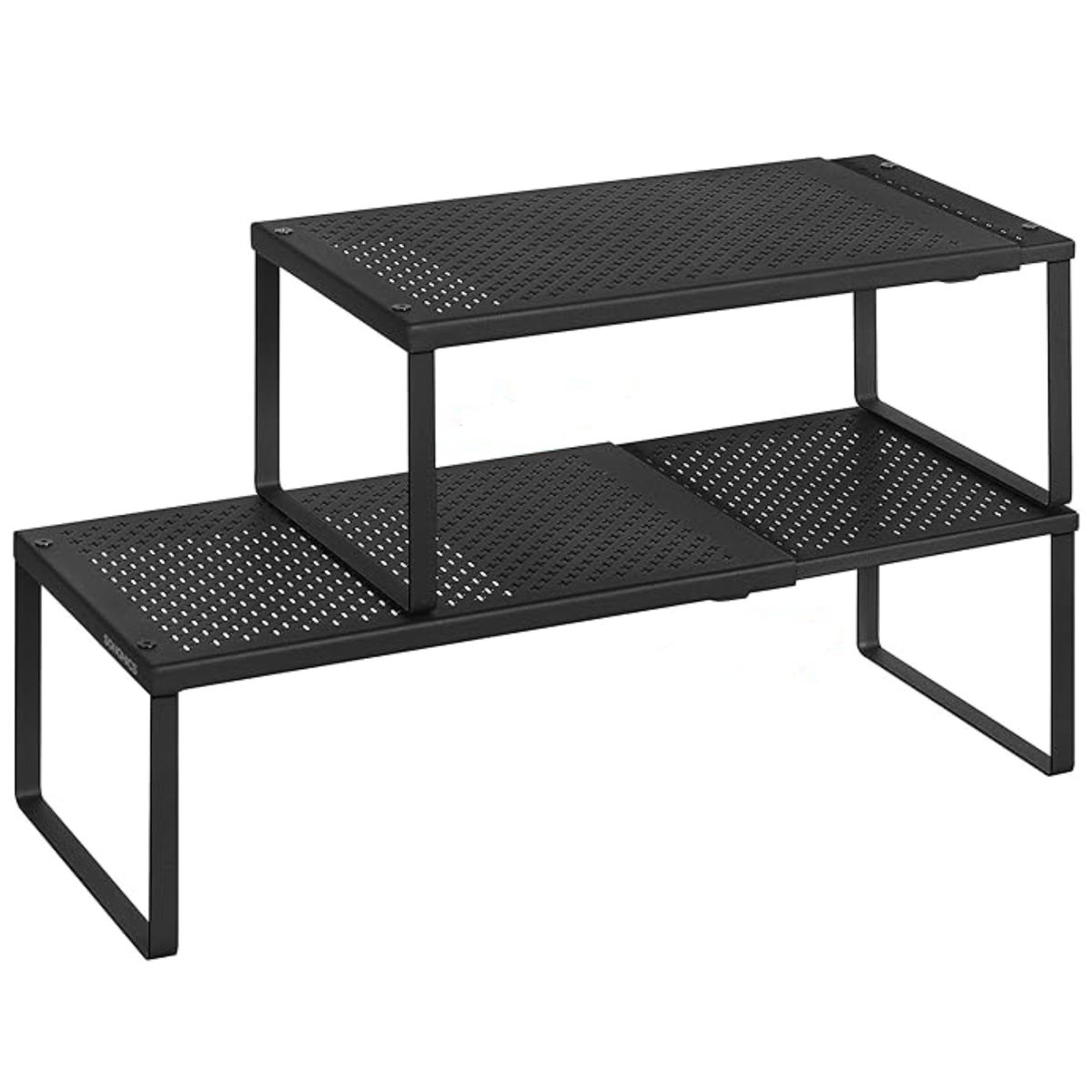 Cart In Mart 2 Pack Metal Shelf Racks-Expandable & Stackable Counter Cabinet Organiser
