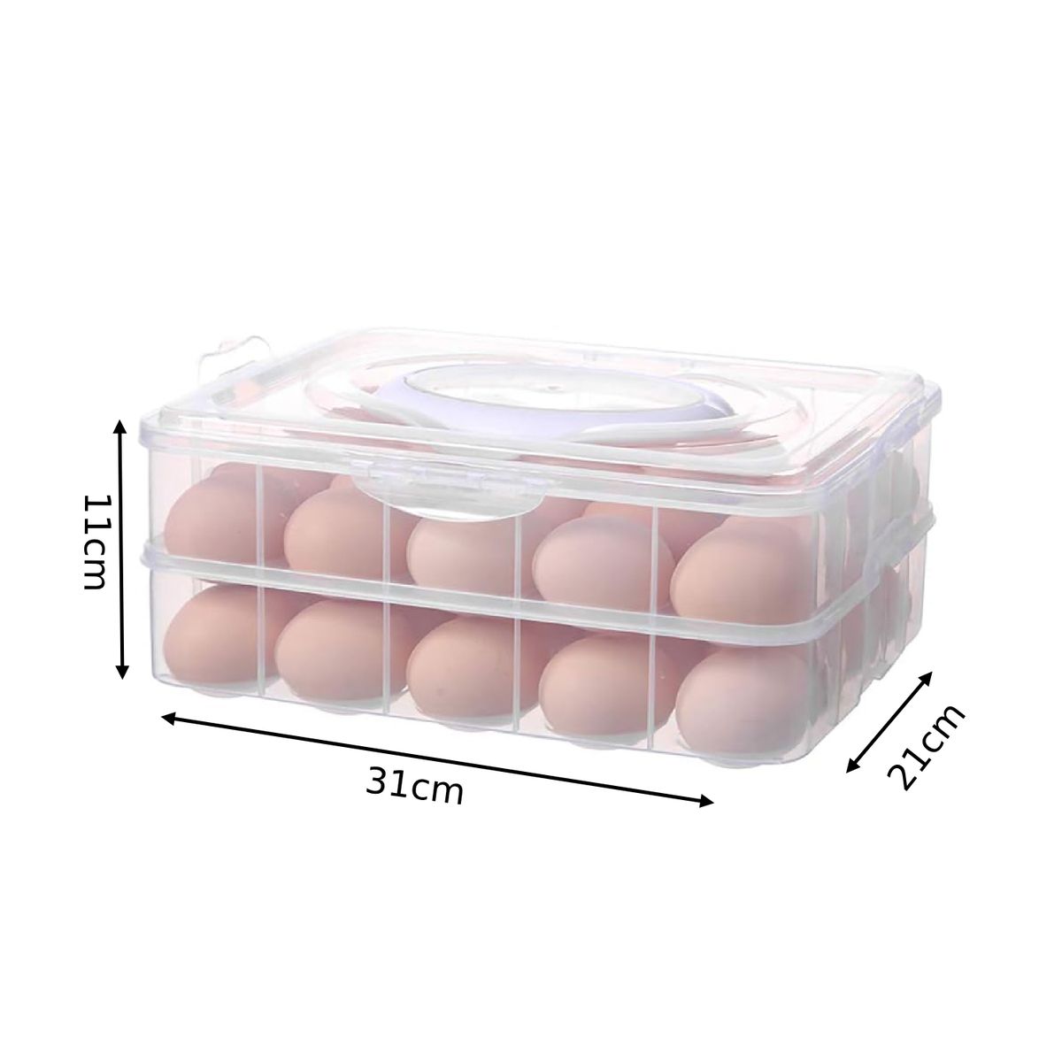 Cart In Mart 2-Layer Detachable Deviled Egg Carrier 48 Egg Storage Container with Lid