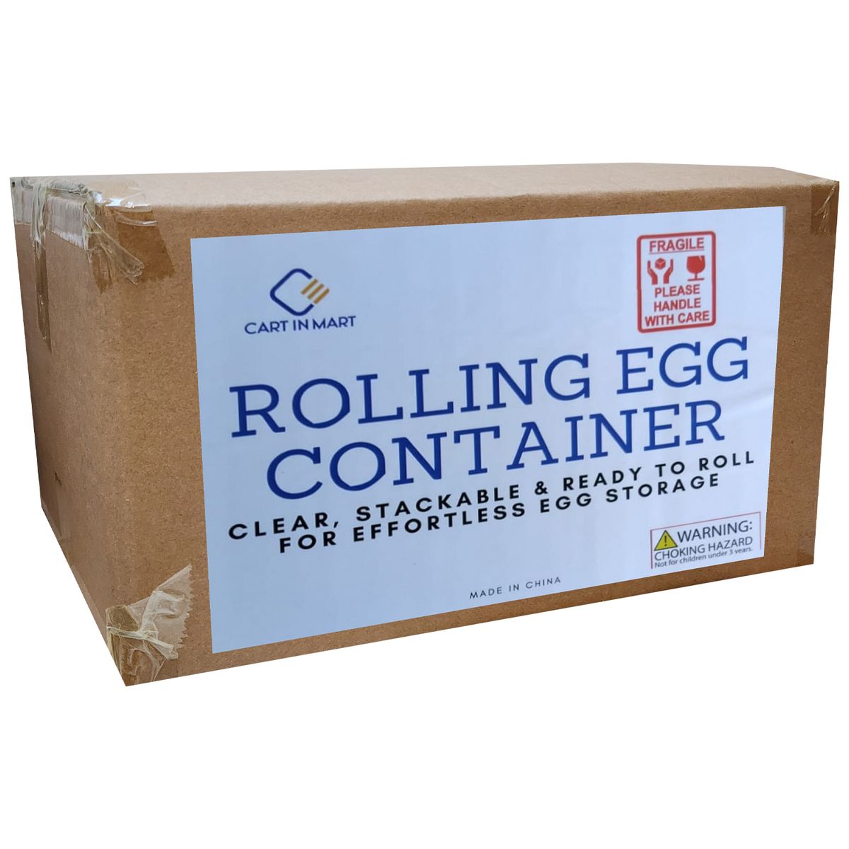 Cart In Mart Egg Holder for Fridge 2-Layer Automatically Rolling Egg Storage Container