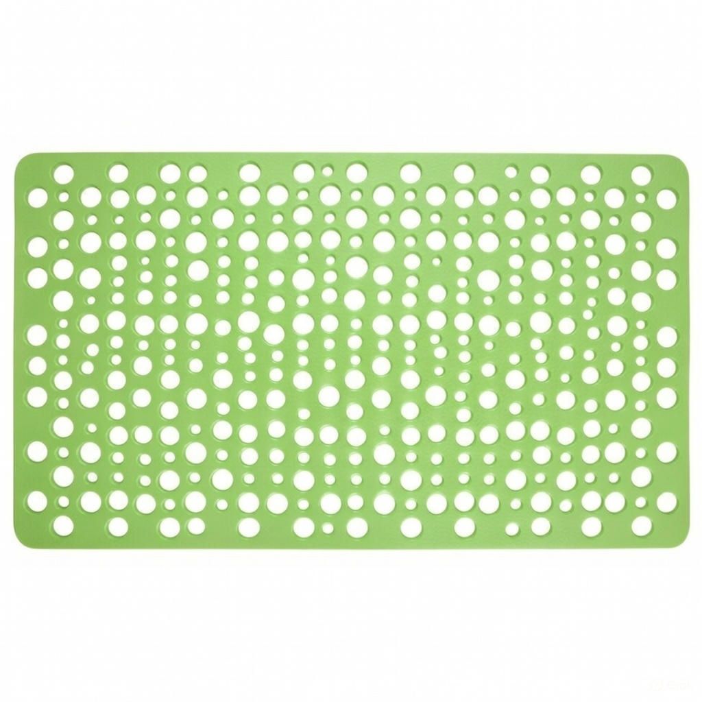 Cart In Mart Non-Slip Bathtub Shower Mat Suction Cups Bathroom Safety Mat w Drain Holes - Green