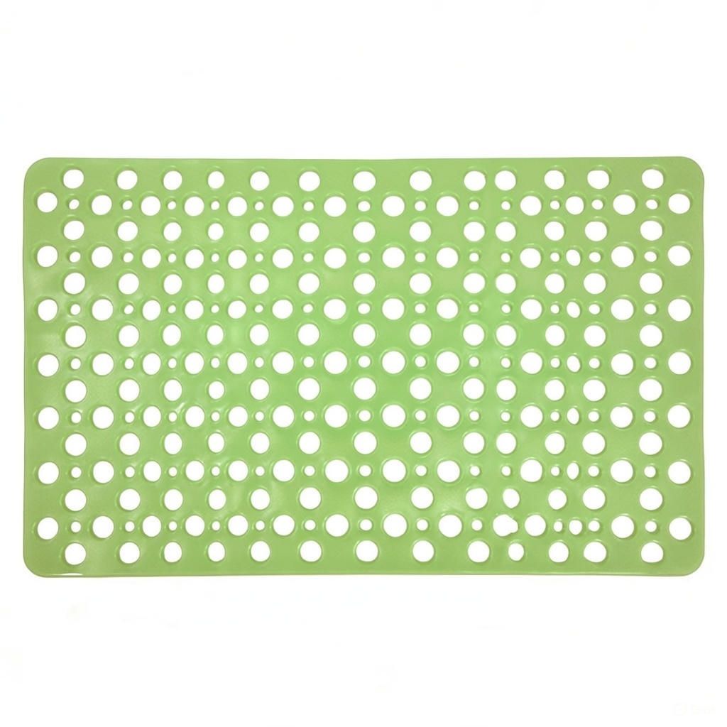 Cart In Mart Non-Slip Bathtub Shower Mat Suction Cups Bathroom Safety Mat w Drain Holes - Green