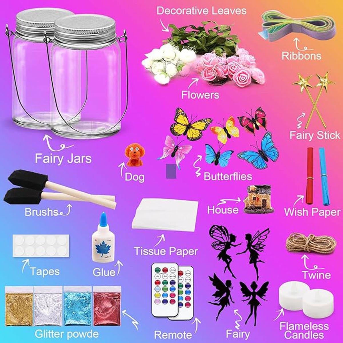 Cart In Mart Fairy Toys Lantern Glitter Decorative Night Light for Kids DIY Kit Art Set