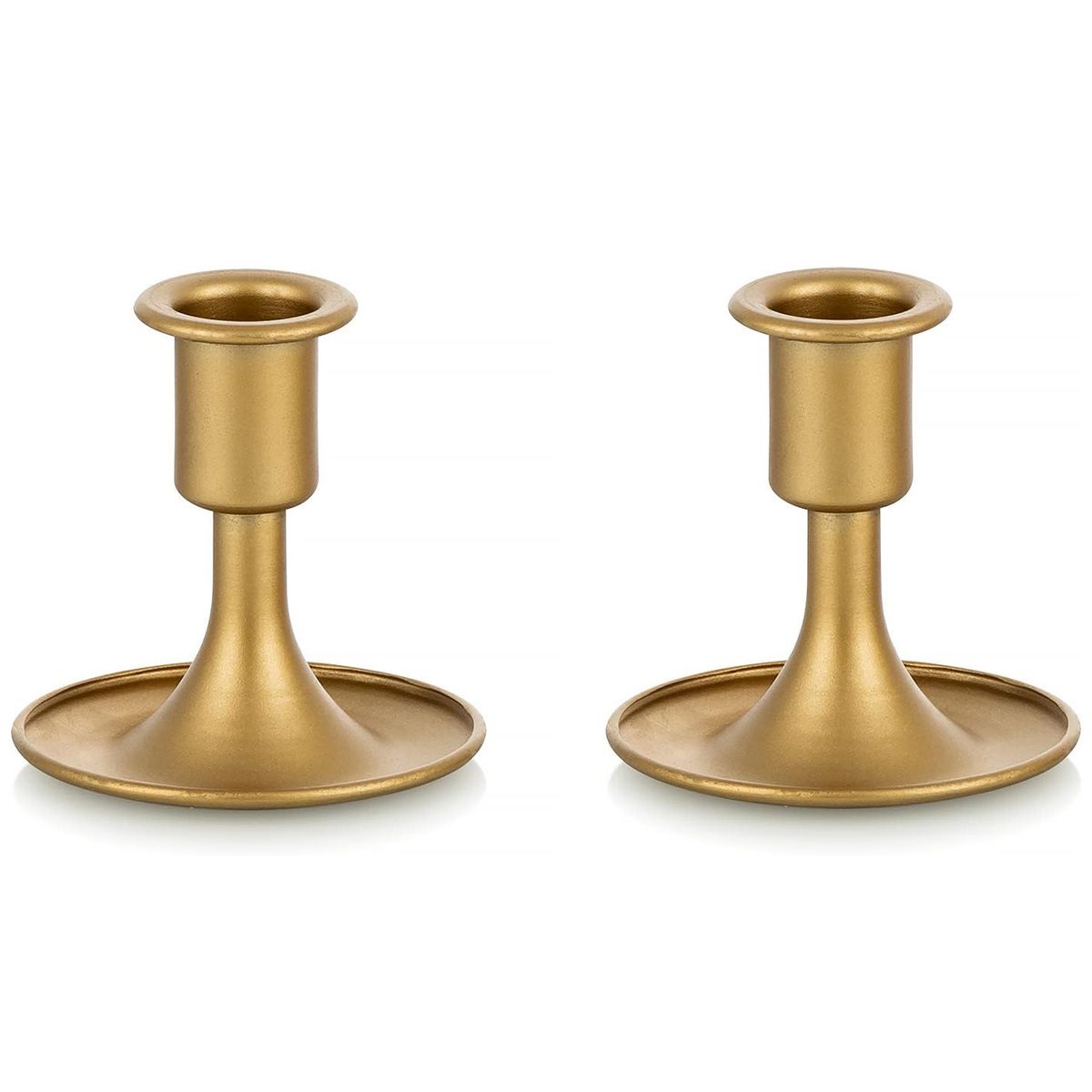 Cart In Mart 2 Pack Candle Holder Taper Candlestick Stand Centerpiece Table Decoration - Gold