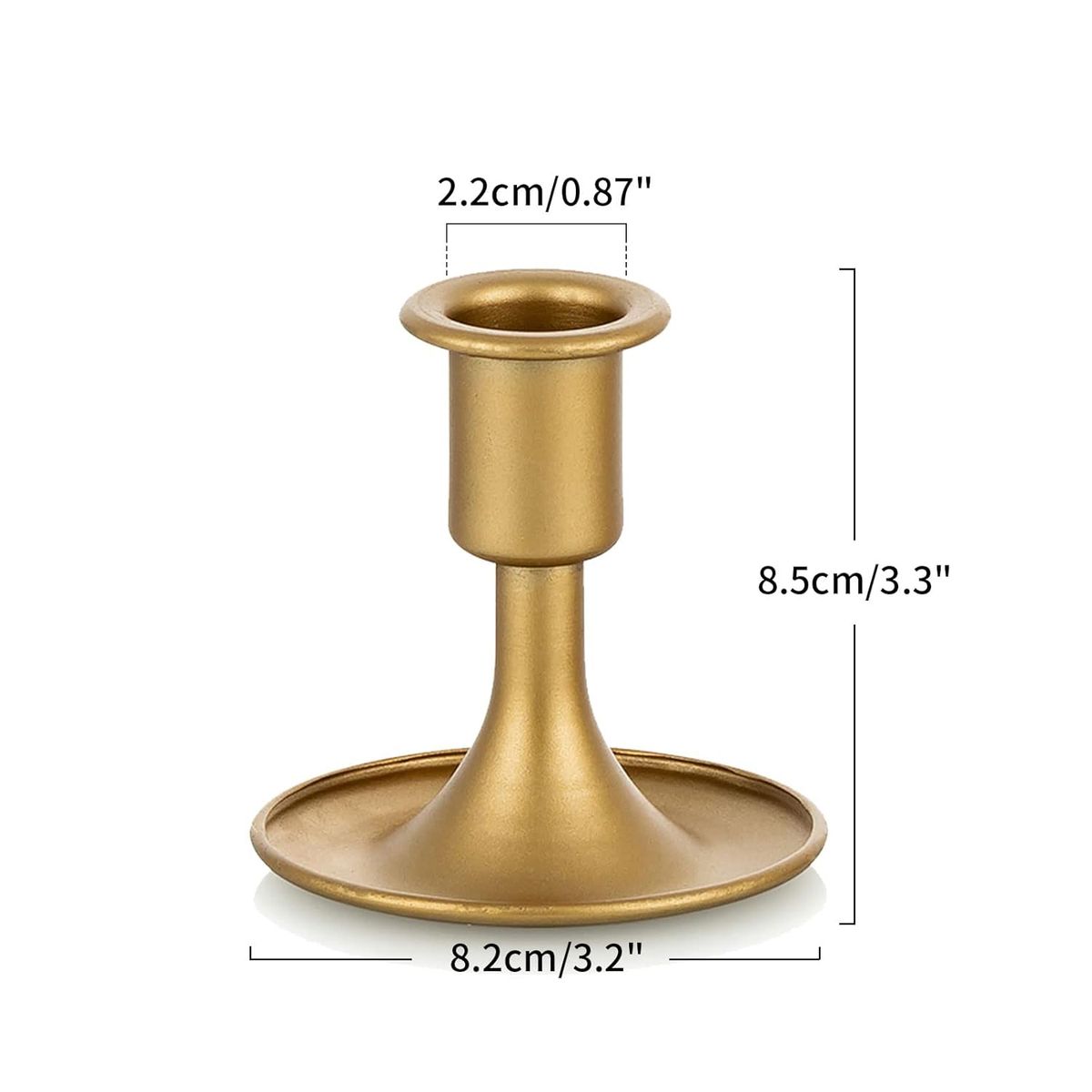 Cart In Mart 2 Pack Candle Holder Taper Candlestick Stand Centerpiece Table Decoration - Gold
