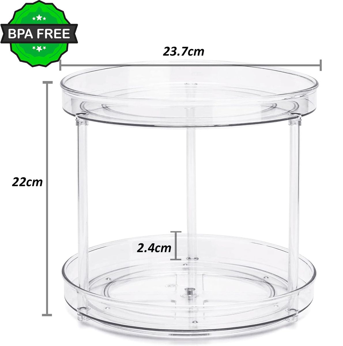 Cart In Mart 2 Tier Lazy Susan Turntable Pantry Organiser Spice Spinner Rotating Stand
