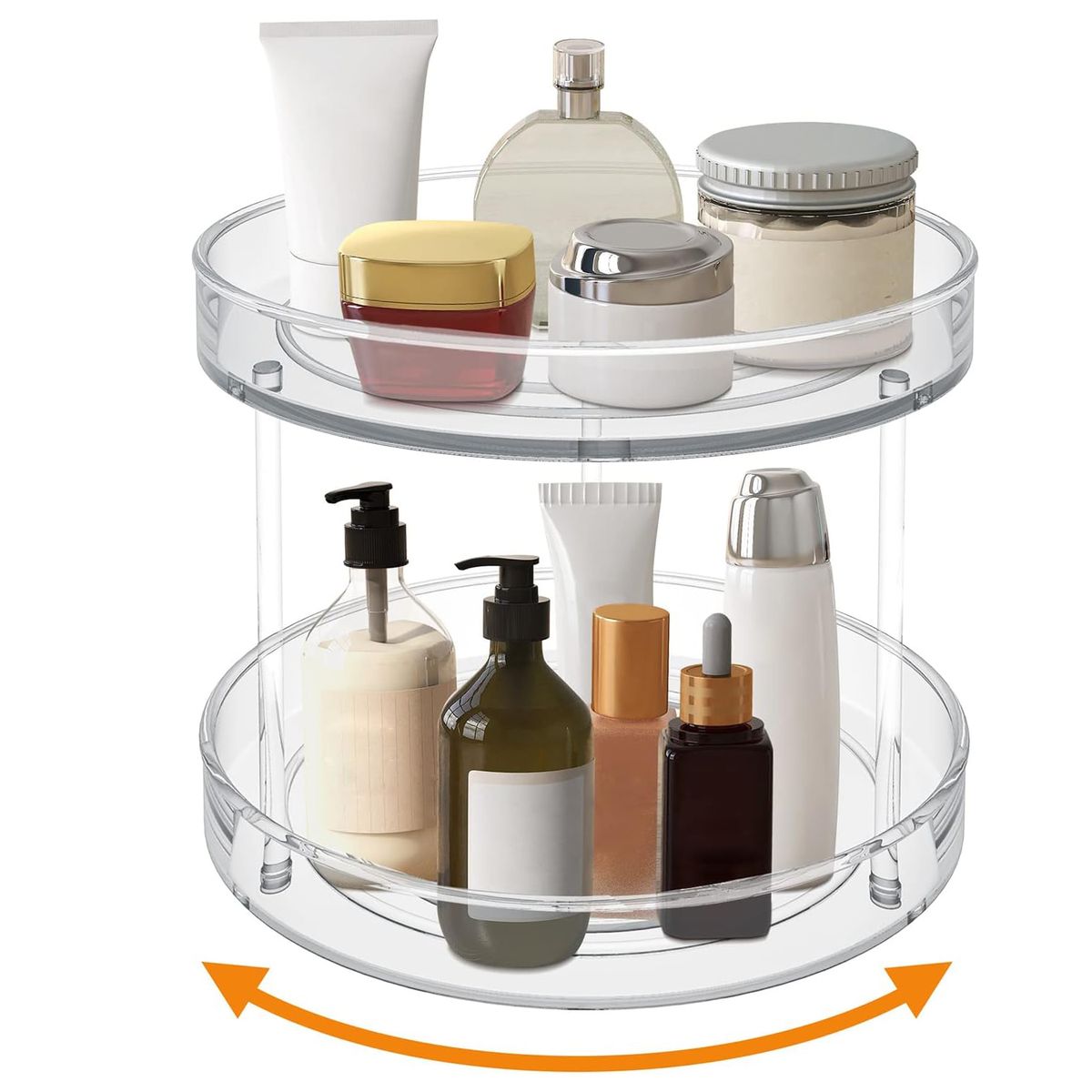 Cart In Mart 2 Tier Lazy Susan Turntable Pantry Organiser Spice Spinner Rotating Stand
