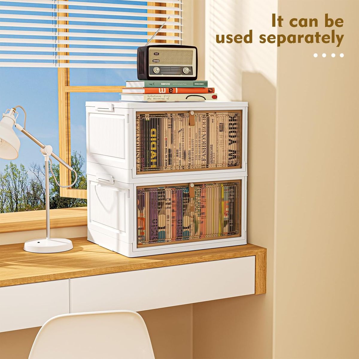 Cart In Mart 4 Tier Heavy Duty Foldable Closet Organizer Storage Boxes with Lid Wheels