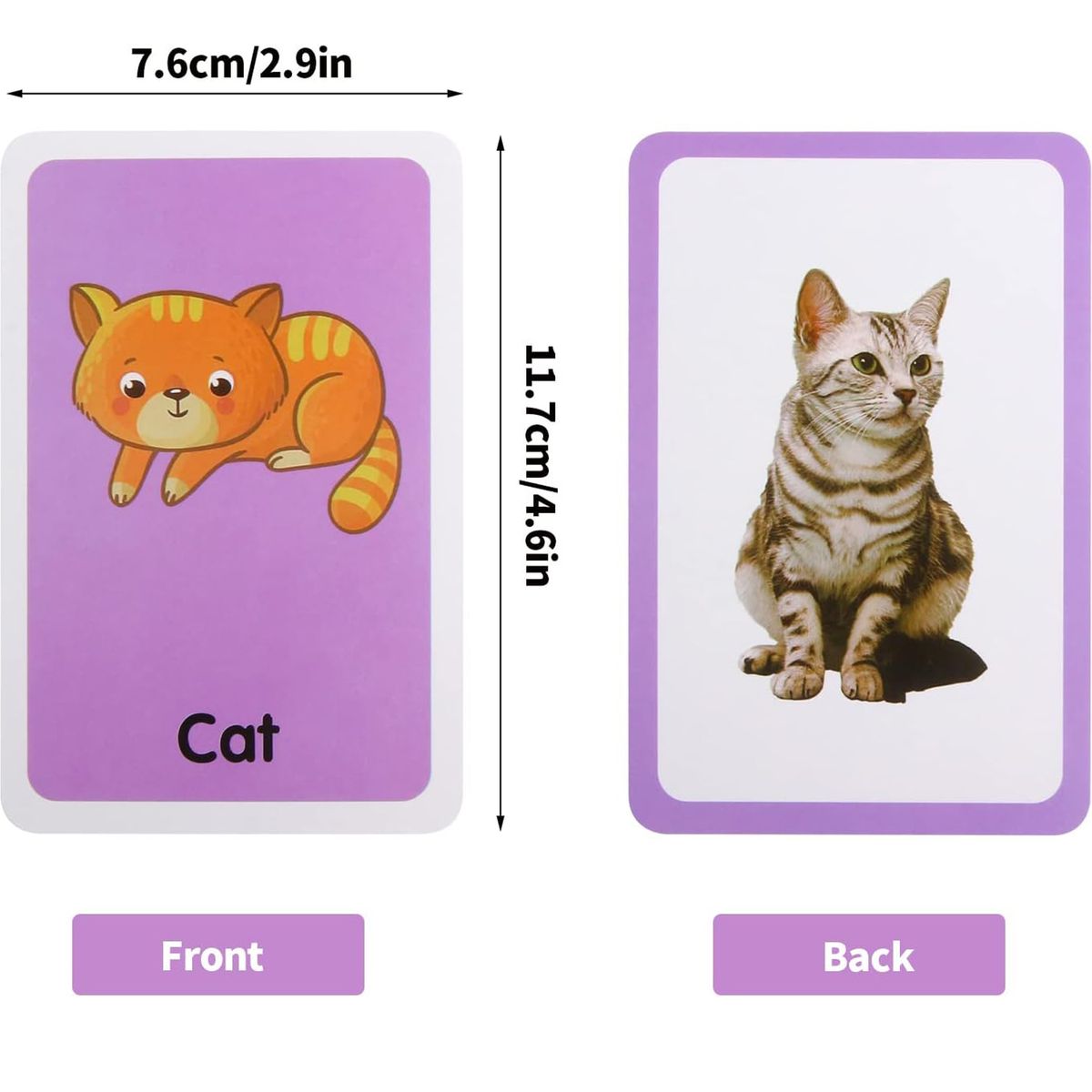 Cart In Mart 36 Pieces Preschool Fun Learning Educational Flash Cards for Kids - Animals
