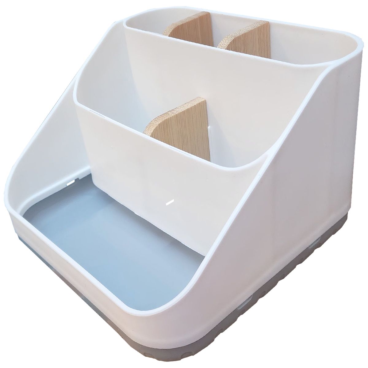 Cart In Mart Bathroom Toothbrush Holder for Vanity Countertop Organizer Bamboo 6 Slots