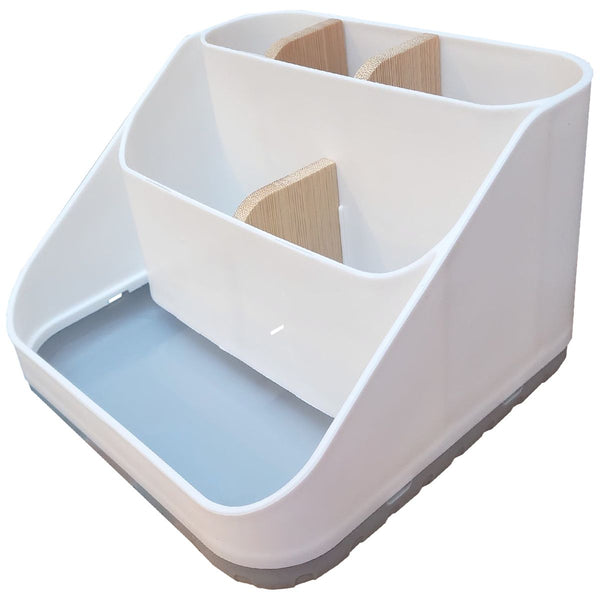 Cart In Mart Bathroom Toothbrush Holder for Vanity Countertop Organizer Bamboo 6 Slots