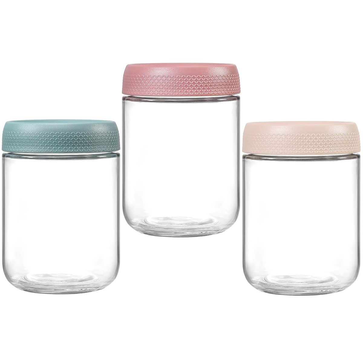 Cart In Mart 3-pack Overnight Oats Glass Jars Mason Containers With Airtight Lids-475ml