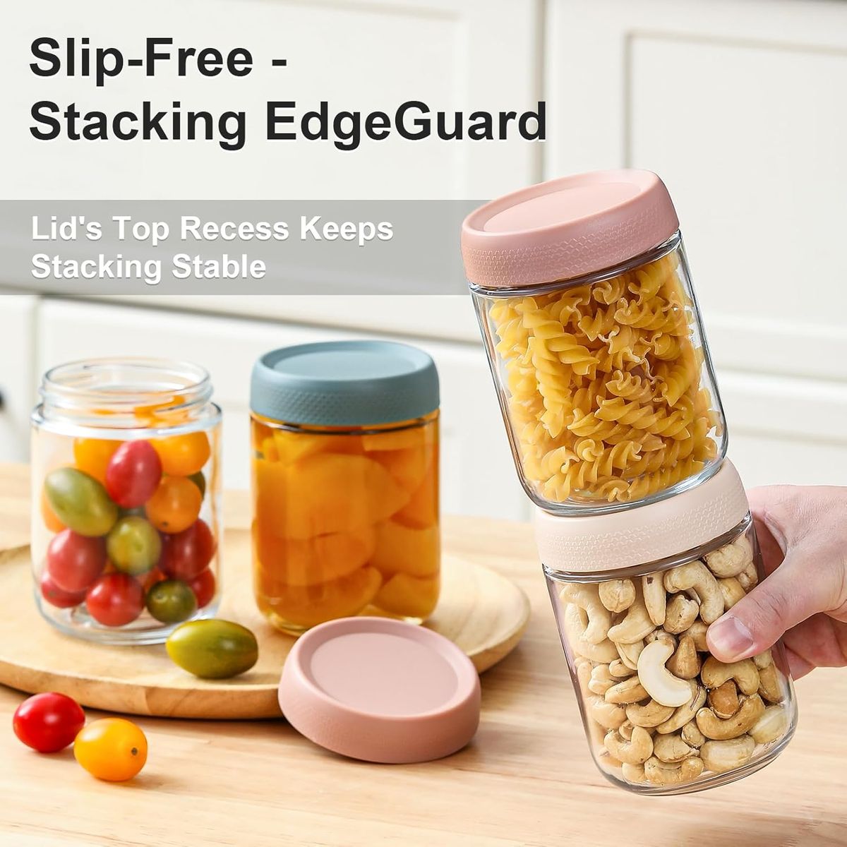 Cart In Mart 3-pack Overnight Oats Glass Jars Mason Containers With Airtight Lids-475ml