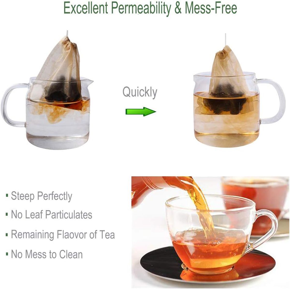 Cart In Mart 600 Piece Eco-Fil Disposable Filter Tea Bags With Drawstring-Organic