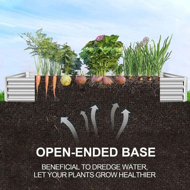 Galvanised Metal Raised Bed Vegetable Planter Box- Extra Large