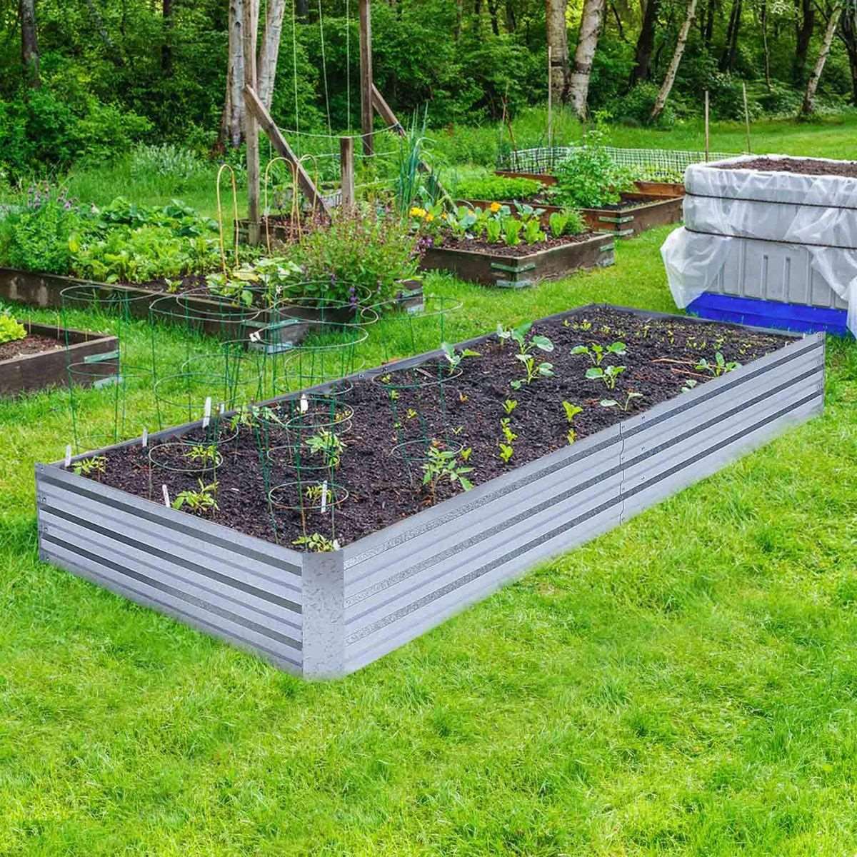 Galvanised Metal Raised Bed Vegetable Planter Box- Extra Large - Cart ...