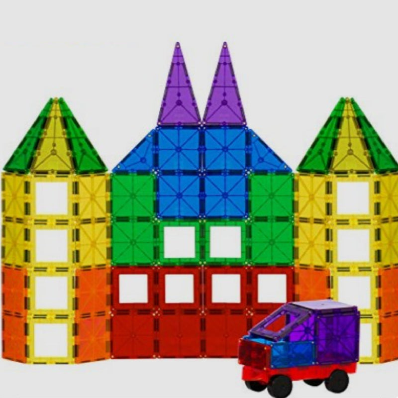 110 Piece Rainbow Magnetic Building Tiles